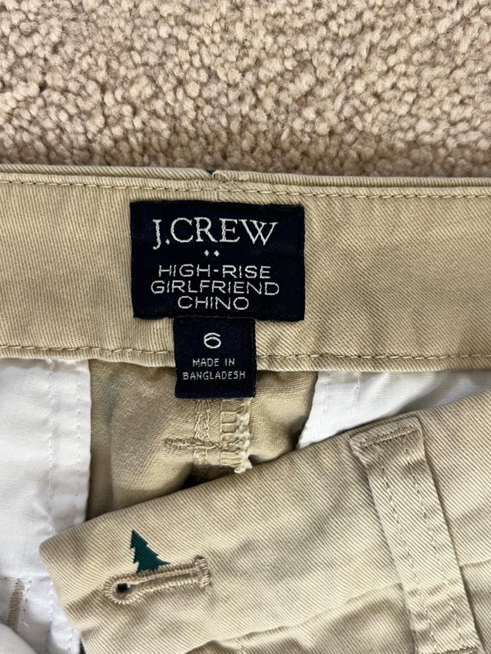 J.Crew High-Rise Girlfriend Chino Size 6 Tree Print Khaki - Picture 4 of 4